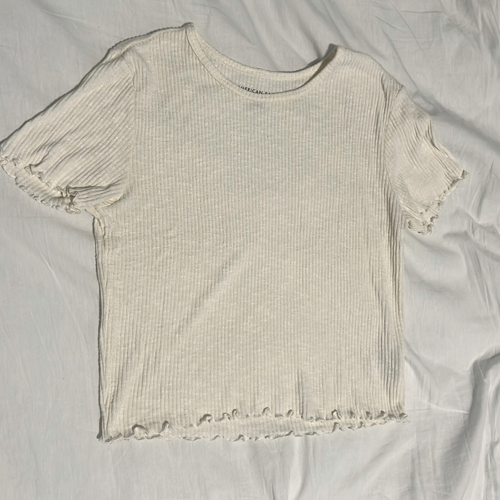 White/Creme Short Sleeved Top